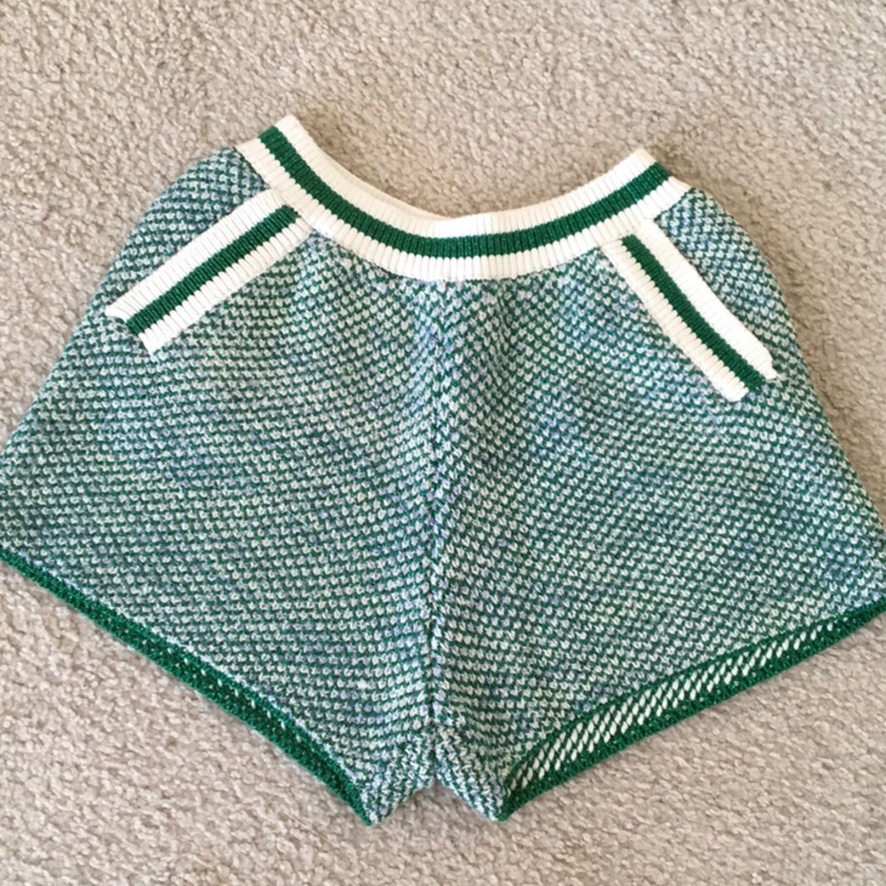 Free People Green and White Athletic Shorts